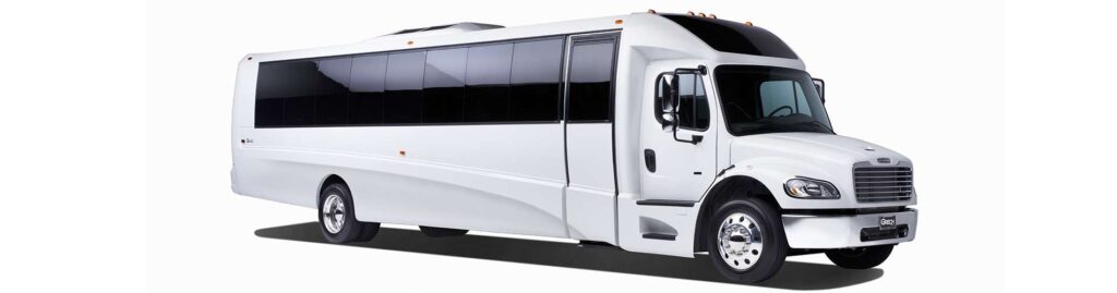 White Party Bus Coach – Elite Transportations Black Car & Limo Rental MSP